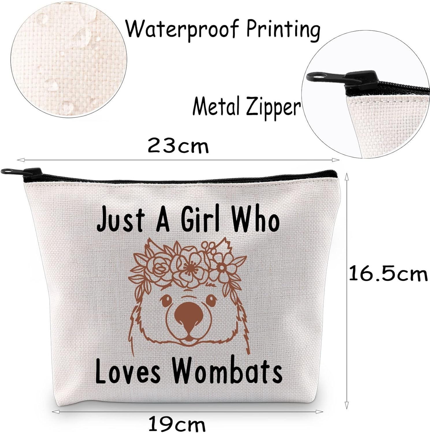 Wombat Lover Gift Wombat Cosmetic Makeup Bag Who Loves Wombats Travel Zipper Pouch Wombat Australian Marsupial Gift (Loves Wombats Bag)