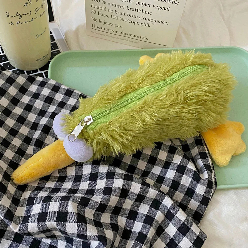 Kiwi Bird Pencil Case Bird Shaped Pencil Case Holds 20 Pens Pen Storage Bag Large Capacity Animal Pencilbag School Supplies