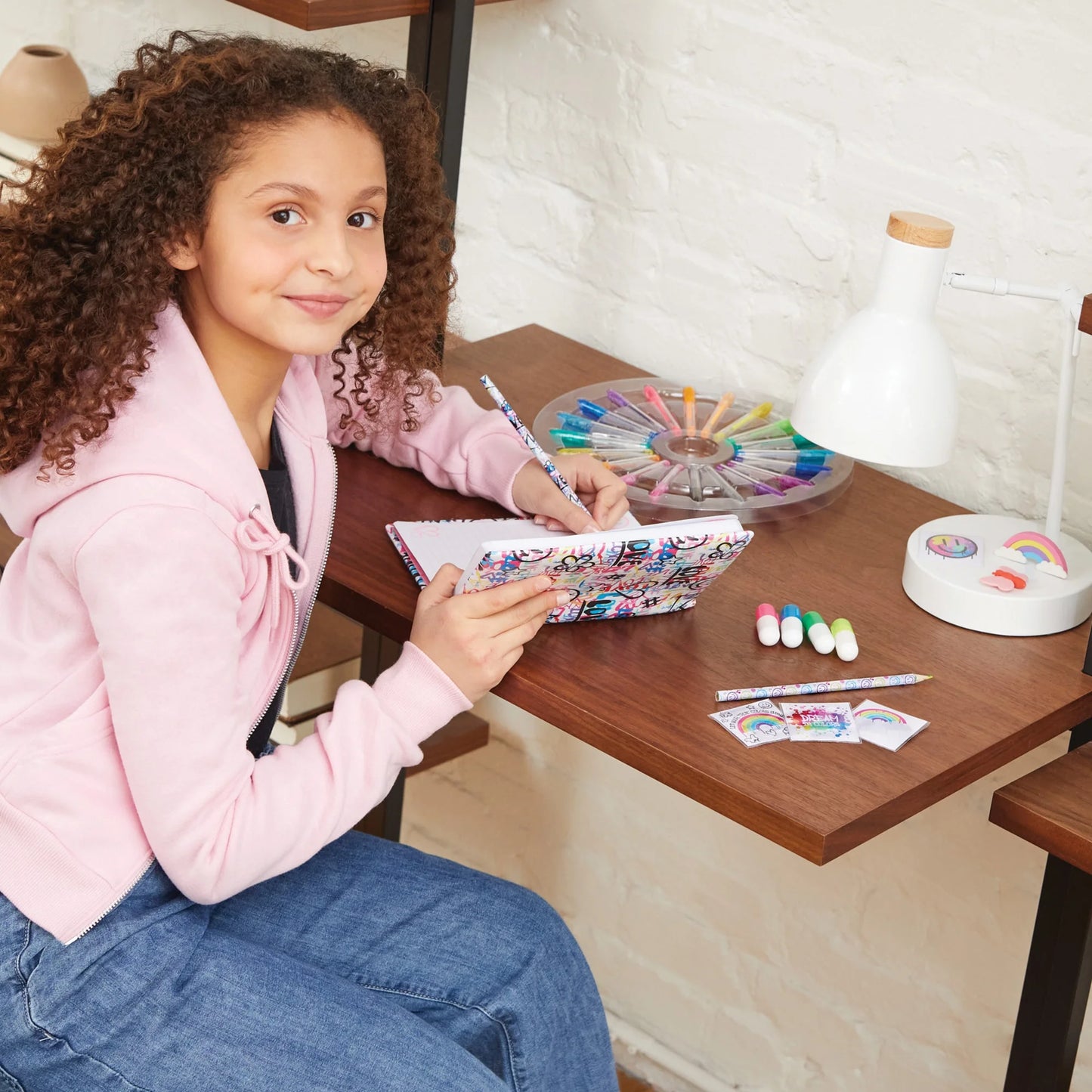 3C4G: Street Style 30 Piece Stationery Set - Includes 20 Mini Gel Pens, 2 Erasers, 2 Colored Pencils, 4 Highlighters & Sticker Sheet, Tweens & Girls 6+