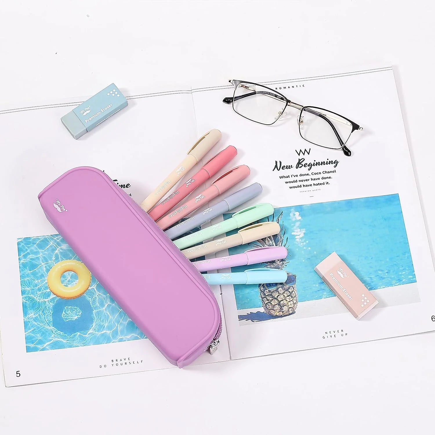 - Silicone Pencil Case, Magenta-Pink Pencil Pouch, Pencil Case Small, Pencil Pouch Aesthetic, Silicone Pencil Pouch, Pencil Case Aesthetic, Pencil Bag, Pencil Pouch for Women, Makeup Pouch