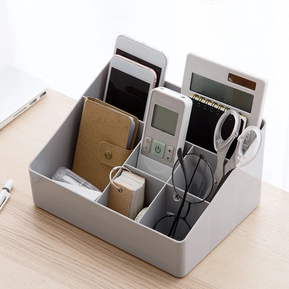 6 Grids Desk Makeup Organizer Cosmetic Storage Box Case Brush Lipstick Holder Skin Care Case Pen Pencial Stationery Storage Box