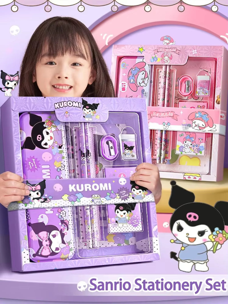 Kuromi Stationery Set Cartoon Gift Box Creative Learning Stationery Pencil Eraser Set Children Term Begins Birthday Toys