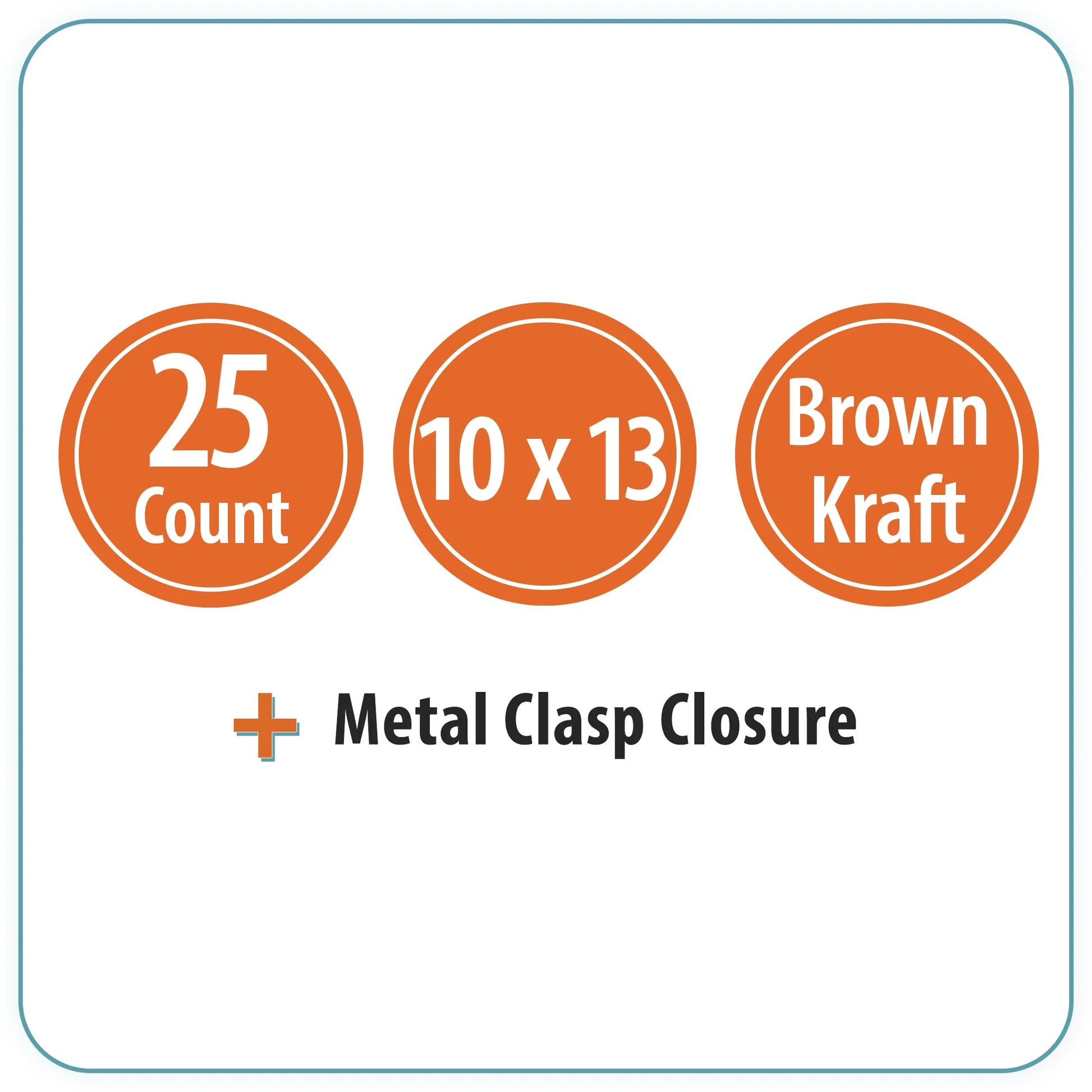 Kraft Clasp Envelopes, 10 in X 13 In, 25 Count