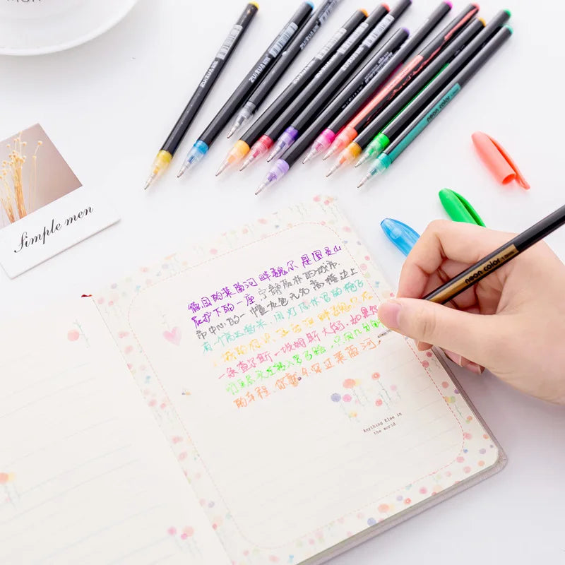 48 Colors Sketch Pen Marker Painting Drawing Stationery Color Brush Pen Kawaii Art Markers Stationery Crafts Brush Pens Set Gift
