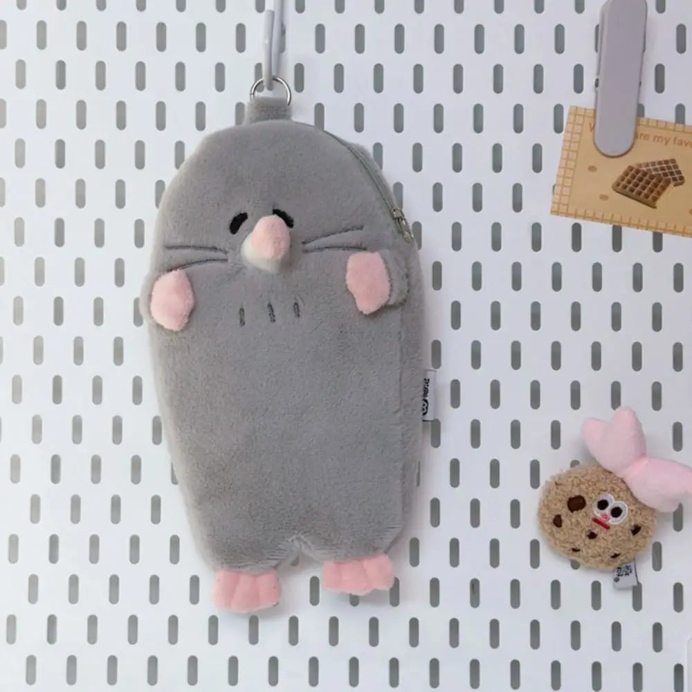 3D Mole Pencil Case Plush Cute Stationery Storage Bag Large Capacity Dirty Resistant Stationery Case Middle School Student