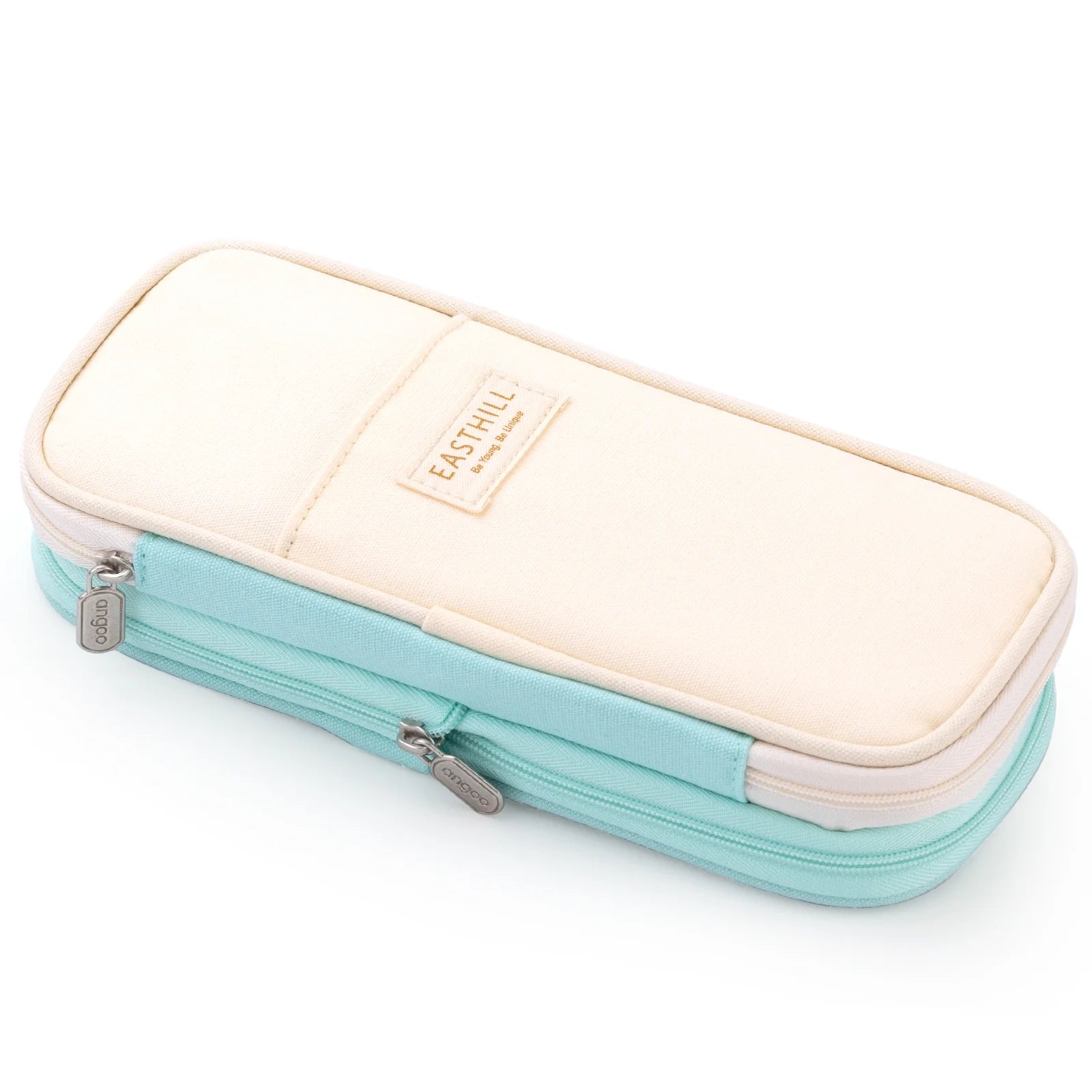 Big Capacity Pencil Pen Case Large Storage Pencil Bag Pouch Organizer (Cyan)