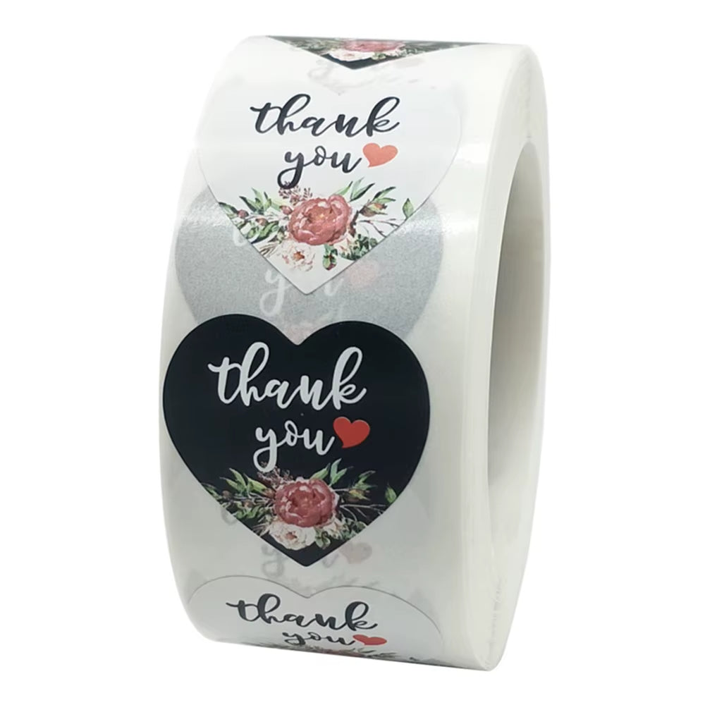 50-500Pcs Heart Shaped Label Sticker Scrapbooking Gift Packaging Seal Birthday Party Wedding Supply Stationery Sticker 1Inch
