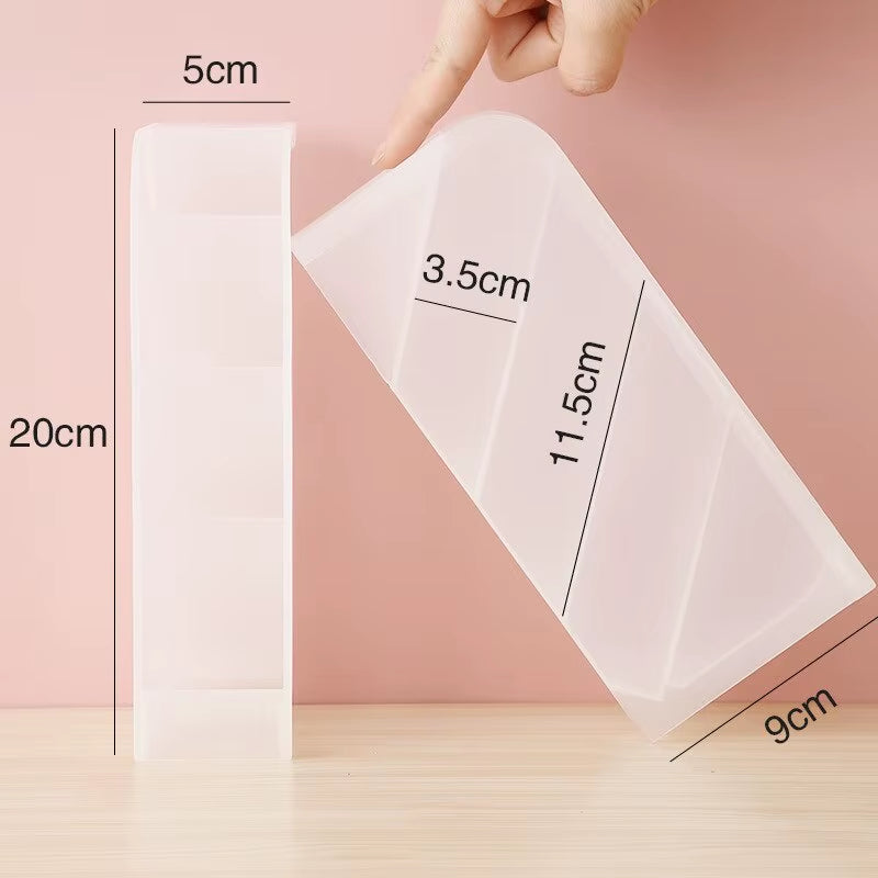 1Pc White/Black Transparent Multifunctional Large Capacity Desktop Stationery Pencil Storage Box