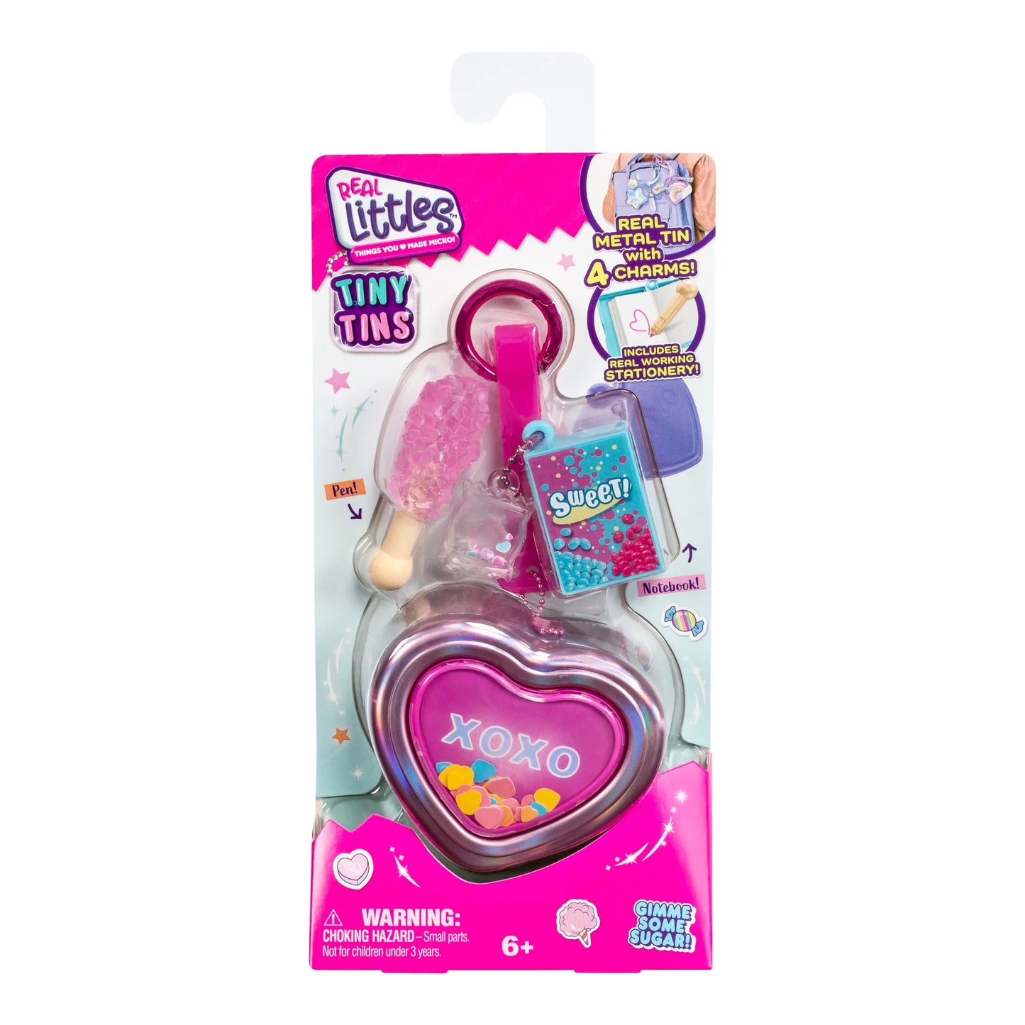 Tiny Tins, Real Metal Tins with 4 Adorable Charms, Ages 5+