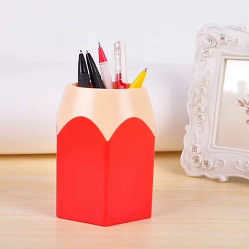 Pen Vase Pencil Pot Makeup Brush Holder Stationery Desk Tidy Container Plastic round Desk Organizer Pen Holder Pencil Stub