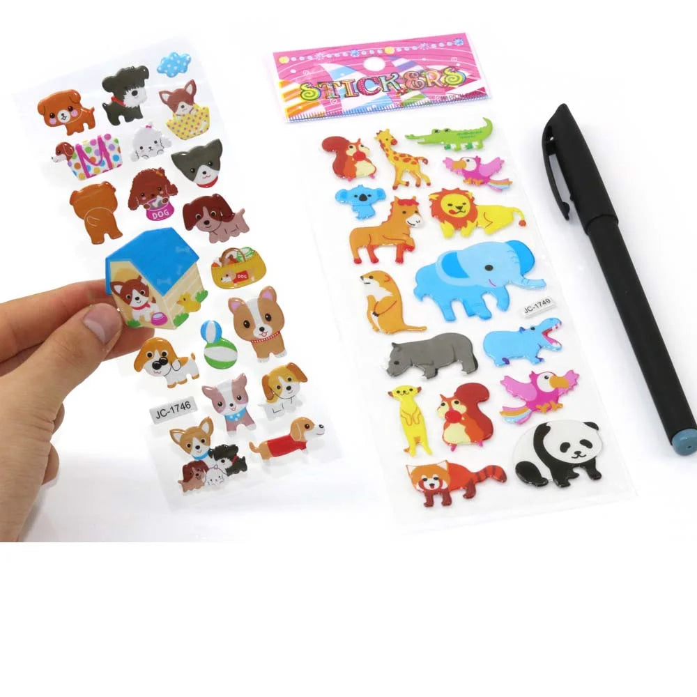 Puffy Stickers for Kids Toddlers, 500+ Animal Stickers for Boys Girls, Cute 3D Zoo Animal Rewarding Sticker Set, 24 Sheets Puffy Stickers for Scrapbook Craft Journal