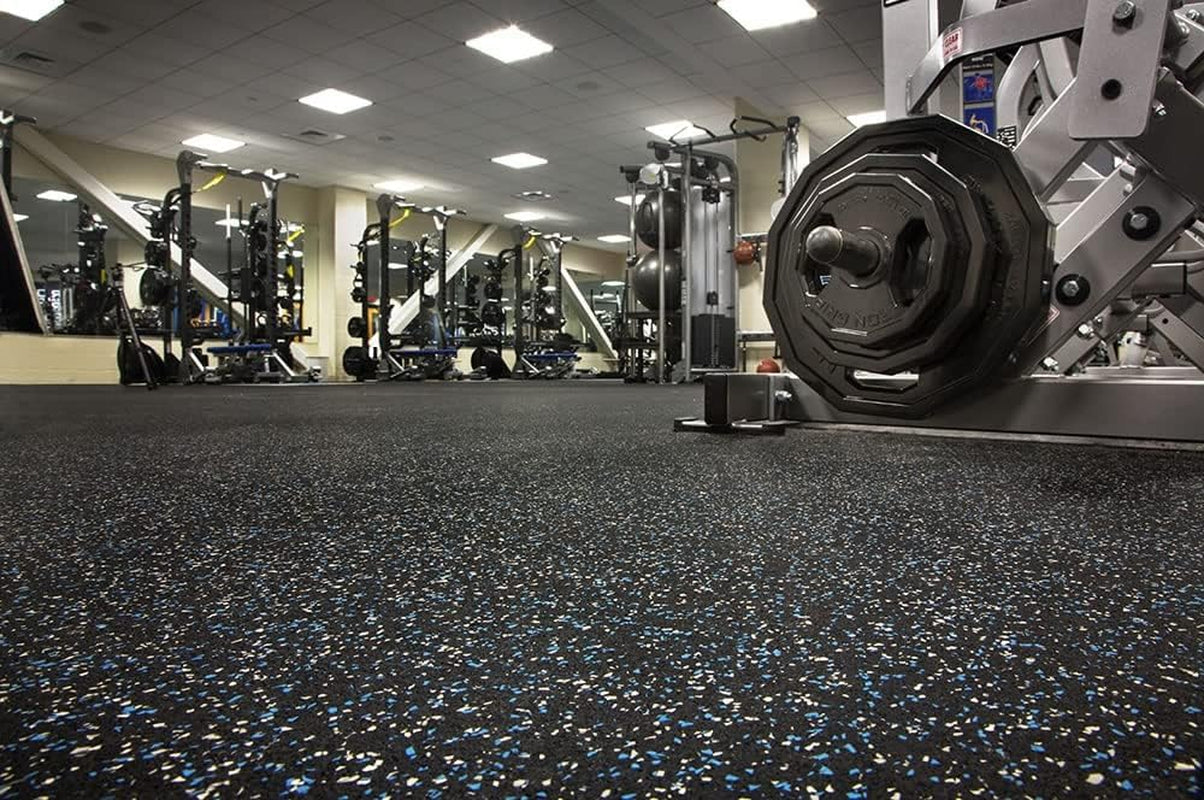 3/8In (9Mm) Thick 10% Green 4' X 6' Heavy Duty Rubber Rolls, Protective Exercise Mats, Home Gym Rubber Flooring