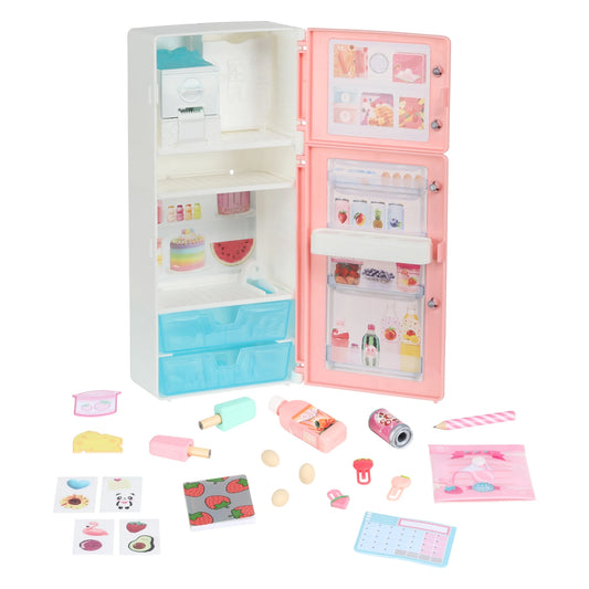 Desktop Caddies, Mini Pink Fridge with 20+ Real Working Stationery, Ages 6+
