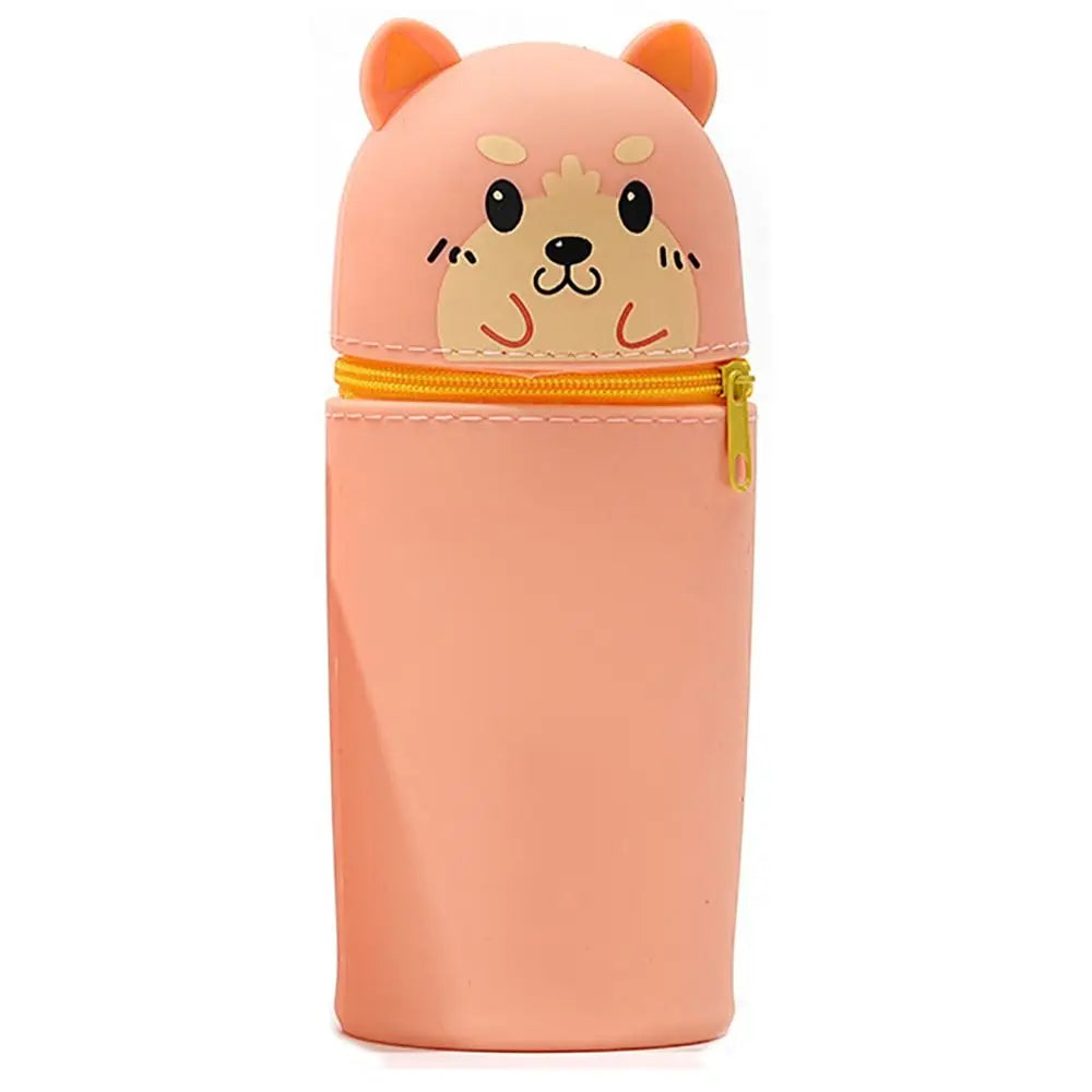 With Zipper Silicone Pencil Case Cartoon Silicone Animal Shape Pen Pouch Desk Organizer Stationery Stationery Storage Bag