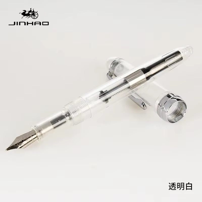 1Piece JINHAO 992 Silver Clip Fountain Pen 12 Colors for Choose 0.5Mm High Quality Ink Pens School and Office Writing Stationery