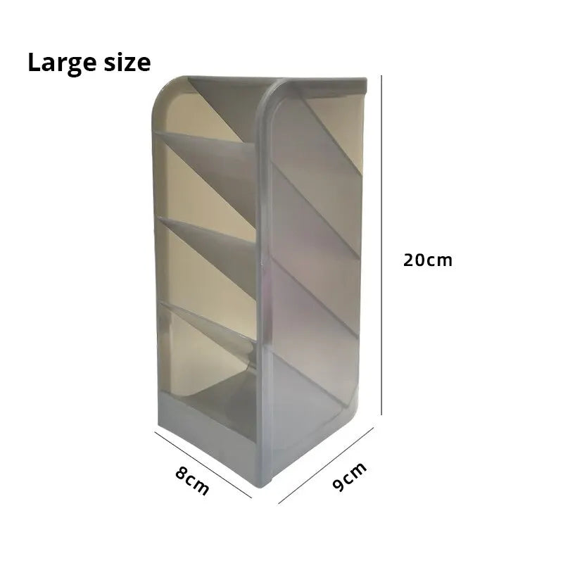 1Pc White/Black Transparent Multifunctional Large Capacity Desktop Stationery Pencil Storage Box