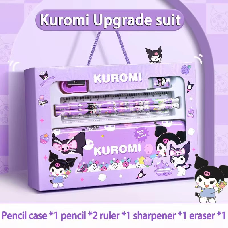 Kuromi Stationery Set Cartoon Gift Box Creative Learning Stationery Pencil Eraser Set Children Term Begins Birthday Toys