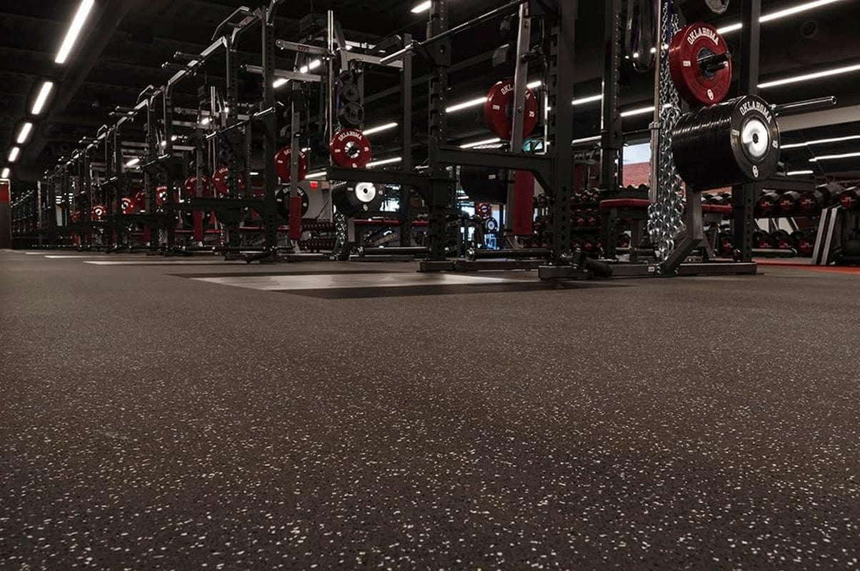 3/8In (9Mm) Thick 10% Grey 4' X 12' Heavy Duty Rubber Rolls, Protective Exercise Mats, Home Gym Rubber Flooring