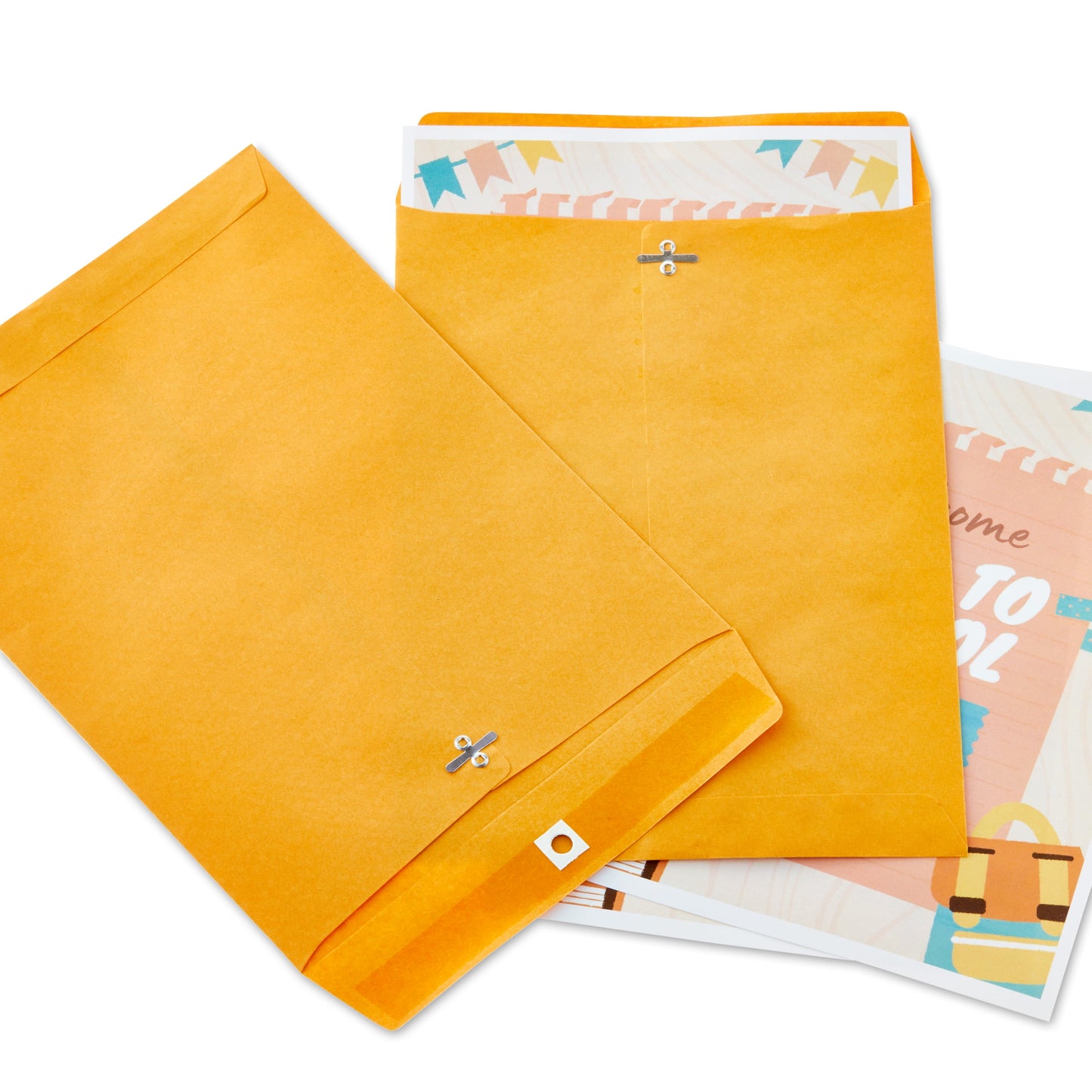 (4 Pack)  Kraft Clasp Envelopes, 9 in X 12 In, 100 Count