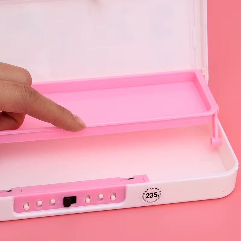 Password Lock Pencil Case Cartoon Animals Plastic Stationery Box School Pencil Cases for Children Pen Case Student Pen Box Gifts