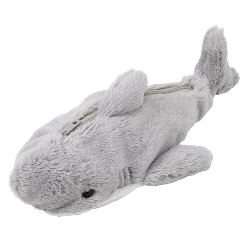 Cute Plush Shark Pencil Case Student Stationery School Supplies Kawaii Doll Back to School Storage Bag Pen Bag Stationery