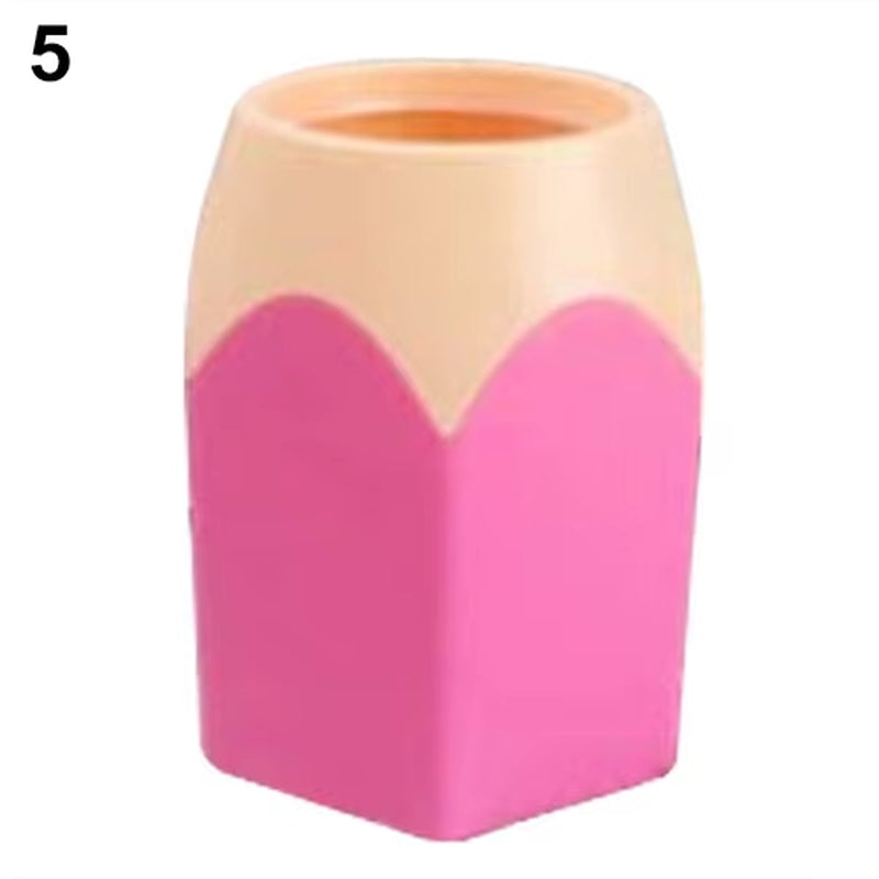 Pen Vase Pencil Pot Makeup Brush Holder Stationery Desk Tidy Container Plastic round Desk Organizer Pen Holder Pencil Stub