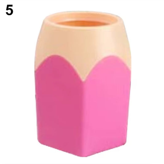Pen Vase Pencil Pot Makeup Brush Holder Stationery Desk Tidy Container Plastic round Desk Organizer Pen Holder Pencil Stub