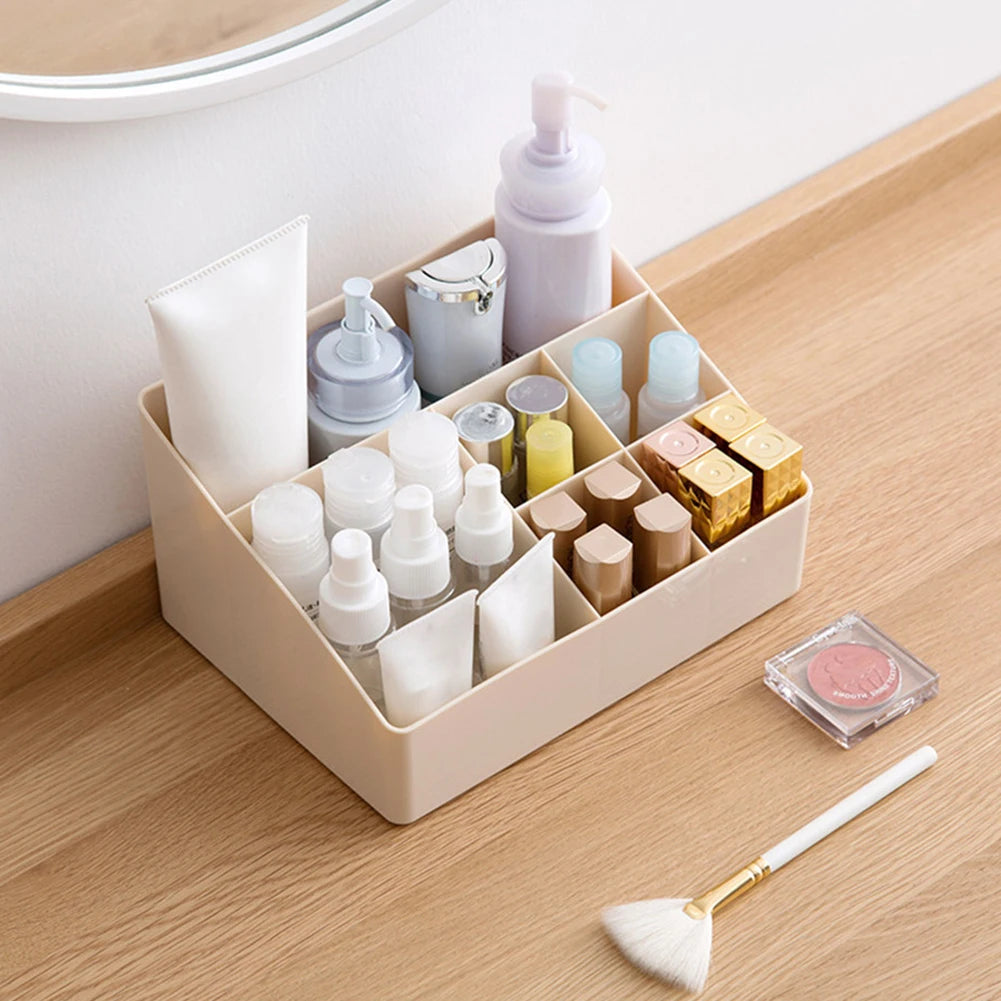 6 Grids Desk Makeup Organizer Cosmetic Storage Box Case Brush Lipstick Holder Skin Care Case Pen Pencial Stationery Storage Box