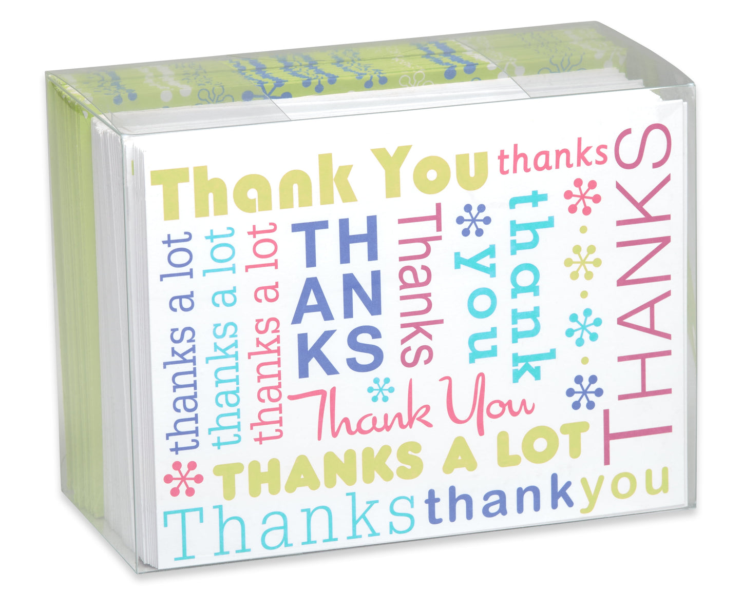 Thank You Cards with Envelopes, Multicolored Script (50-Count)