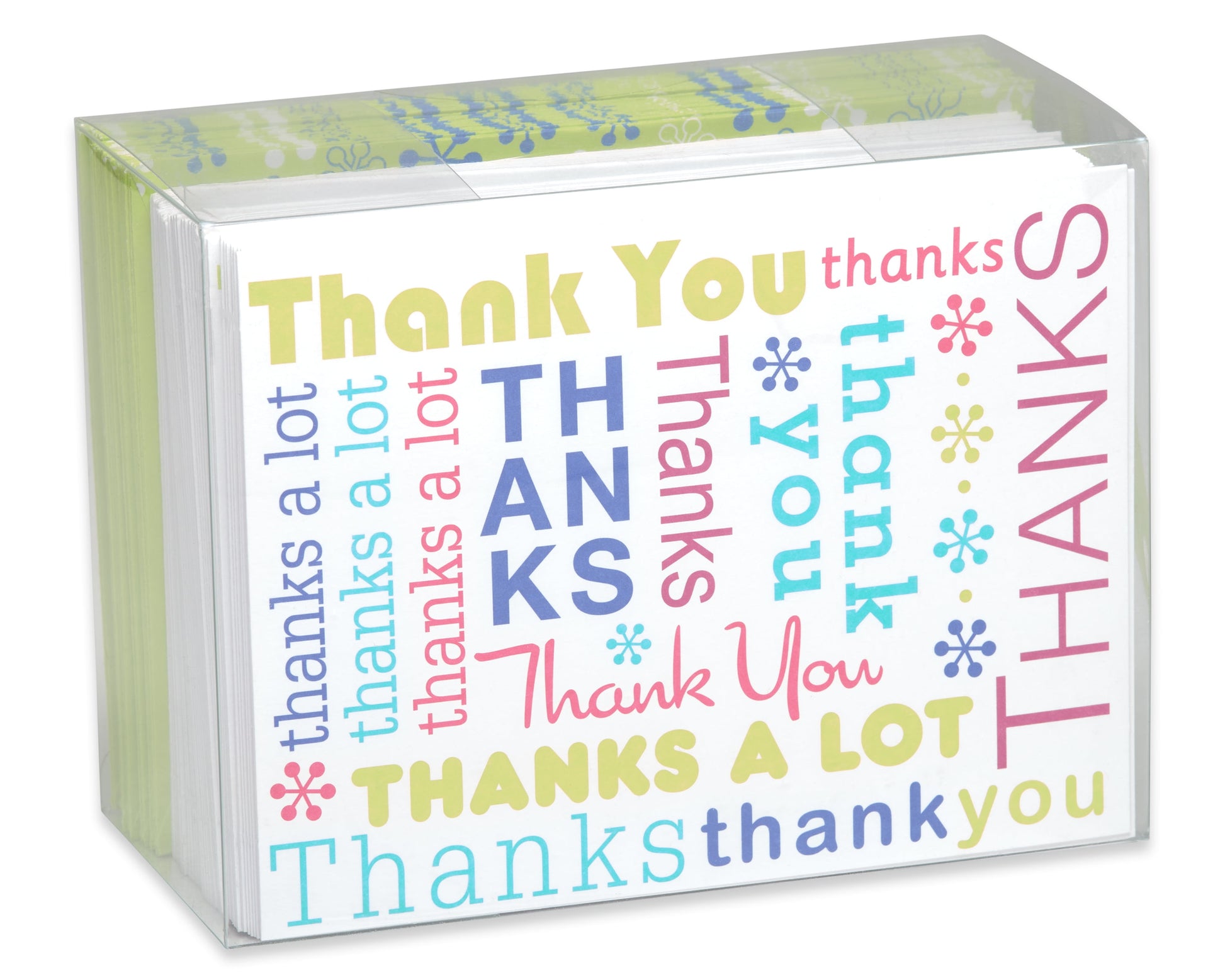 Thank You Cards with Envelopes, Multicolored Script (50-Count)