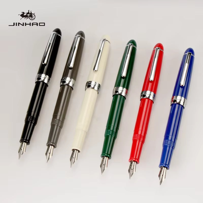1Piece JINHAO 992 Silver Clip Fountain Pen 12 Colors for Choose 0.5Mm High Quality Ink Pens School and Office Writing Stationery
