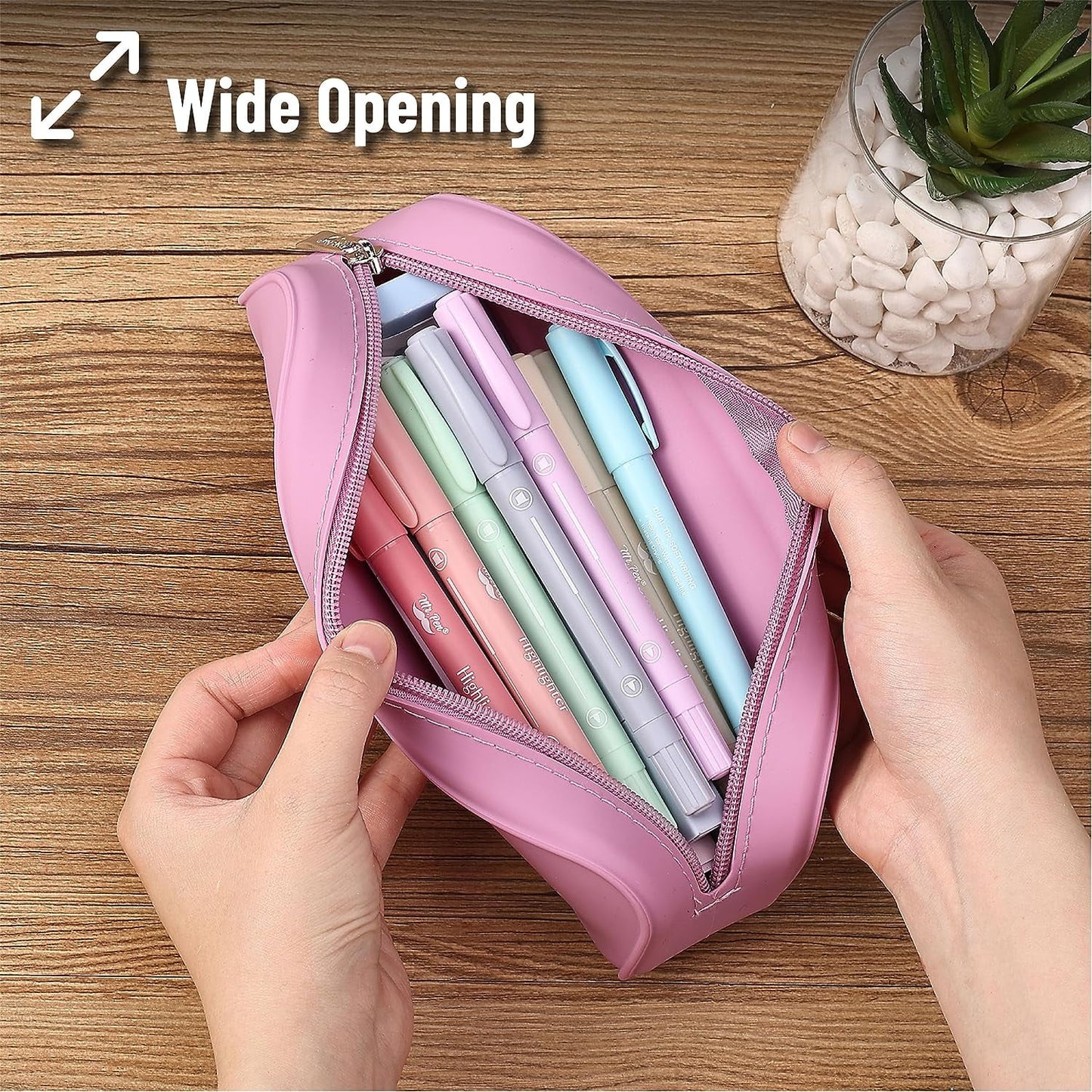 - Silicone Pencil Case, Magenta-Pink Pencil Pouch, Pencil Case Small, Pencil Pouch Aesthetic, Silicone Pencil Pouch, Pencil Case Aesthetic, Pencil Bag, Pencil Pouch for Women, Makeup Pouch