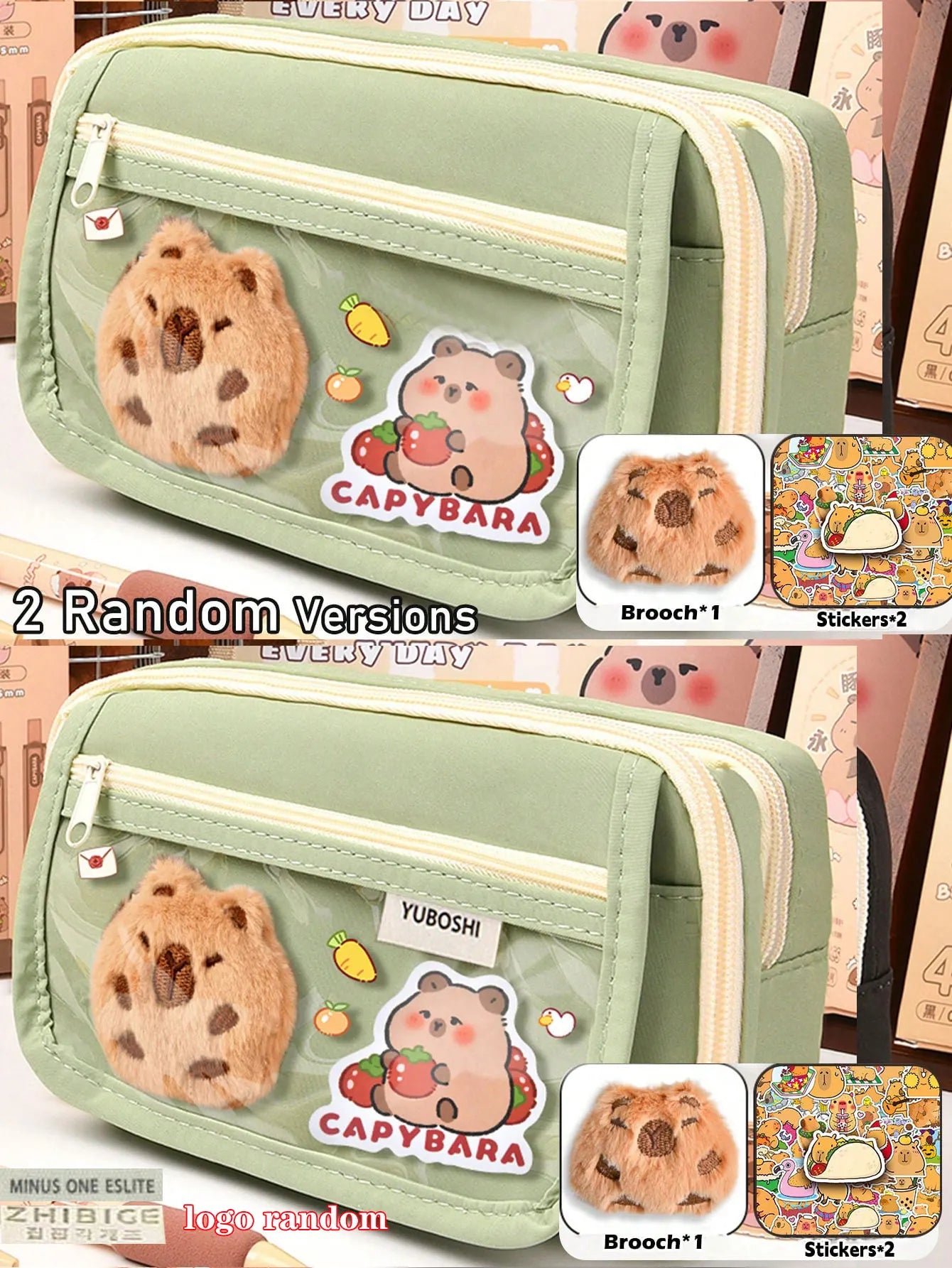 1Pc Large Capacity Pencil Case Flip Cover Stationery Pencil Bag Simple Stationery Storage Bag School Office Supplies Stationery