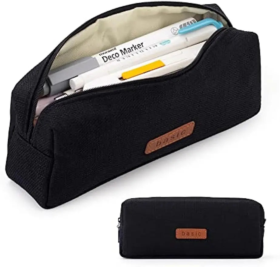 Canvas Pencil Case Student Pouch Coin Cosmetic Bag Office Stationery Organizer for Teen Girl Boy School Supplies