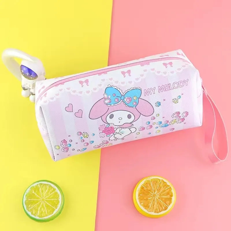 Pencil Case Cinnamoroll Kuromi Melody Stationery Bag PU Waterproof Pencils Bag Student Pencil Stationery