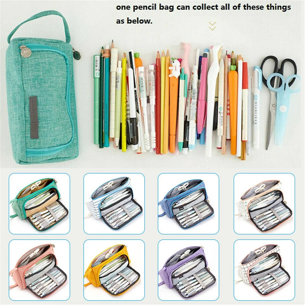 Big Capacity Pencil Pen Case Bag Pouch Holder for Middle High School Office College Girl Adult Large Storage, Boys Girls Back to School Supplies Sale