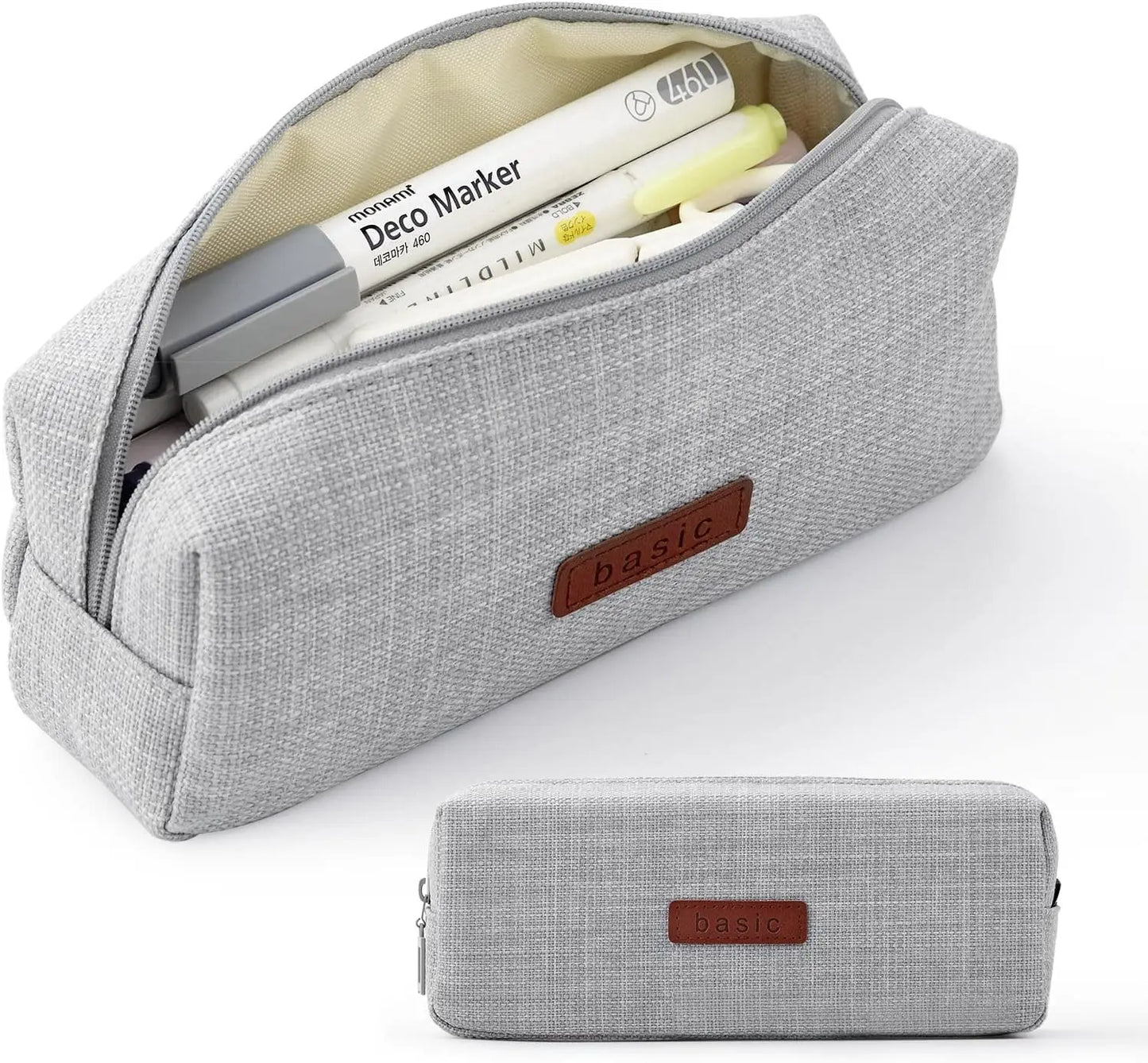 Canvas Pencil Case Student Pouch Coin Cosmetic Bag Office Stationery Organizer for Teen Girl Boy School Supplies