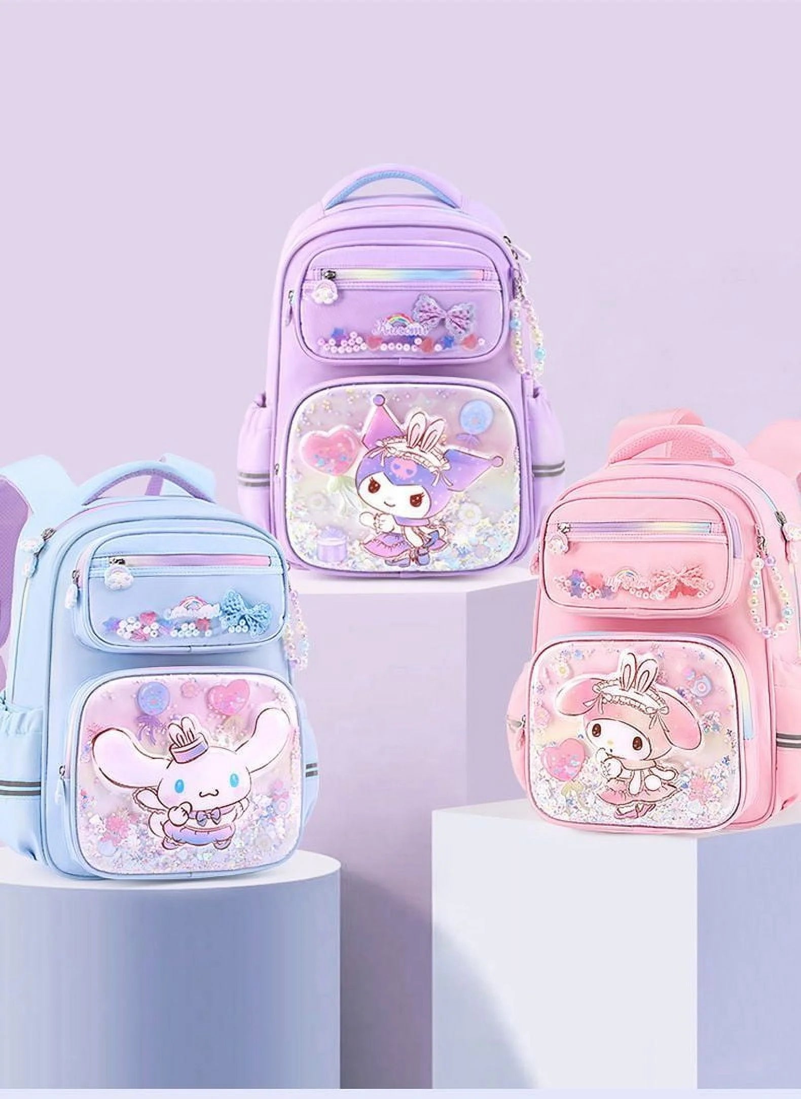 Student Kuromi School Bag Grade 1-3-6 New My Melody Backpack Spine Protector Burden Reduction Cute Cinnamoroll School Supplies