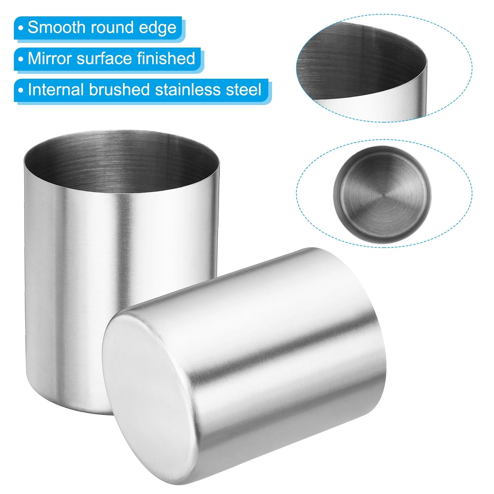 Pencil Holder Makeup Brush Holder Stainless Steel Cup Desktop Organizers Silver