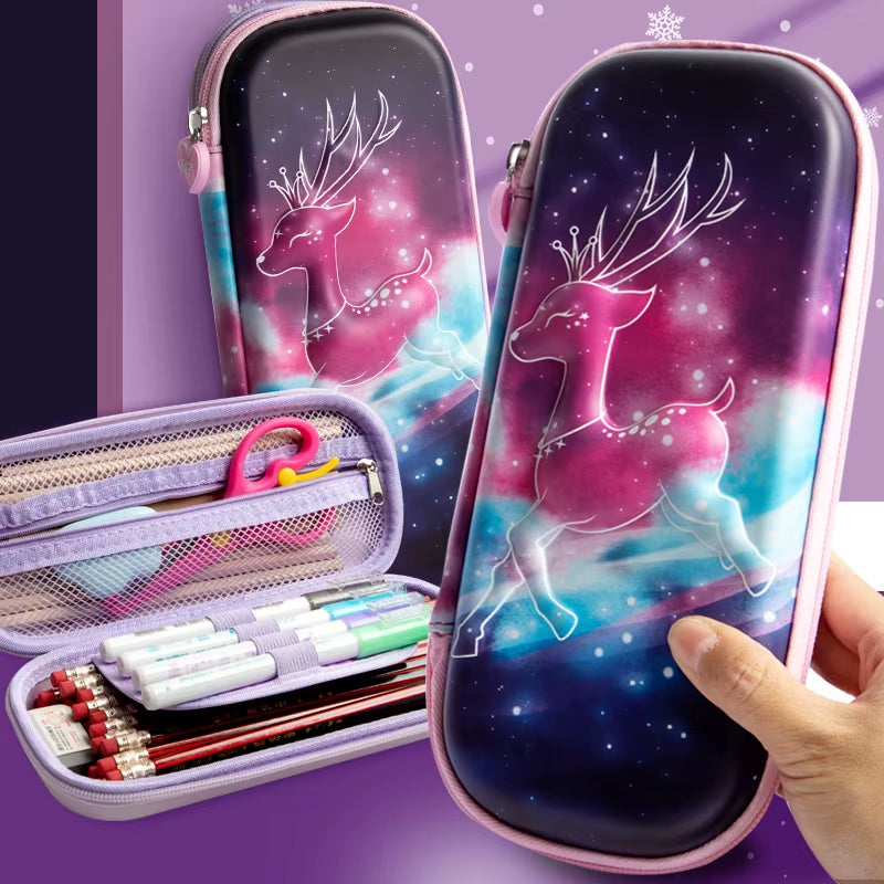 3D Pencil Case Cute Stationery Box EVA Pencil Box Cartoon Animal Pen Case Girls Pencil Case Children School Supplies Storage Box