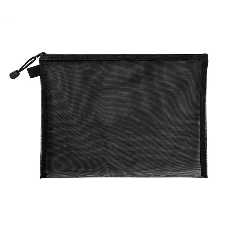 Nylon Mesh File Bag A4 A5 A6 Transparent Zipper Test Paper Information Bag Office Student Pen Bag Subject Bag Puzzle Storage Bag