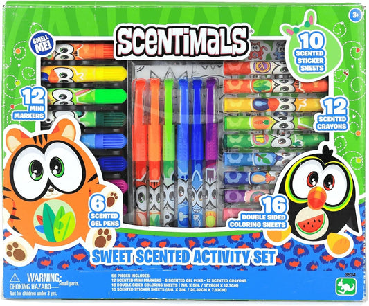 Scentimals Sweet Scented Activity Set | Art Supplies - Markers, Crayons, Gel Pens, Stickers | Coloring Kit Book & Fun Stationery Set