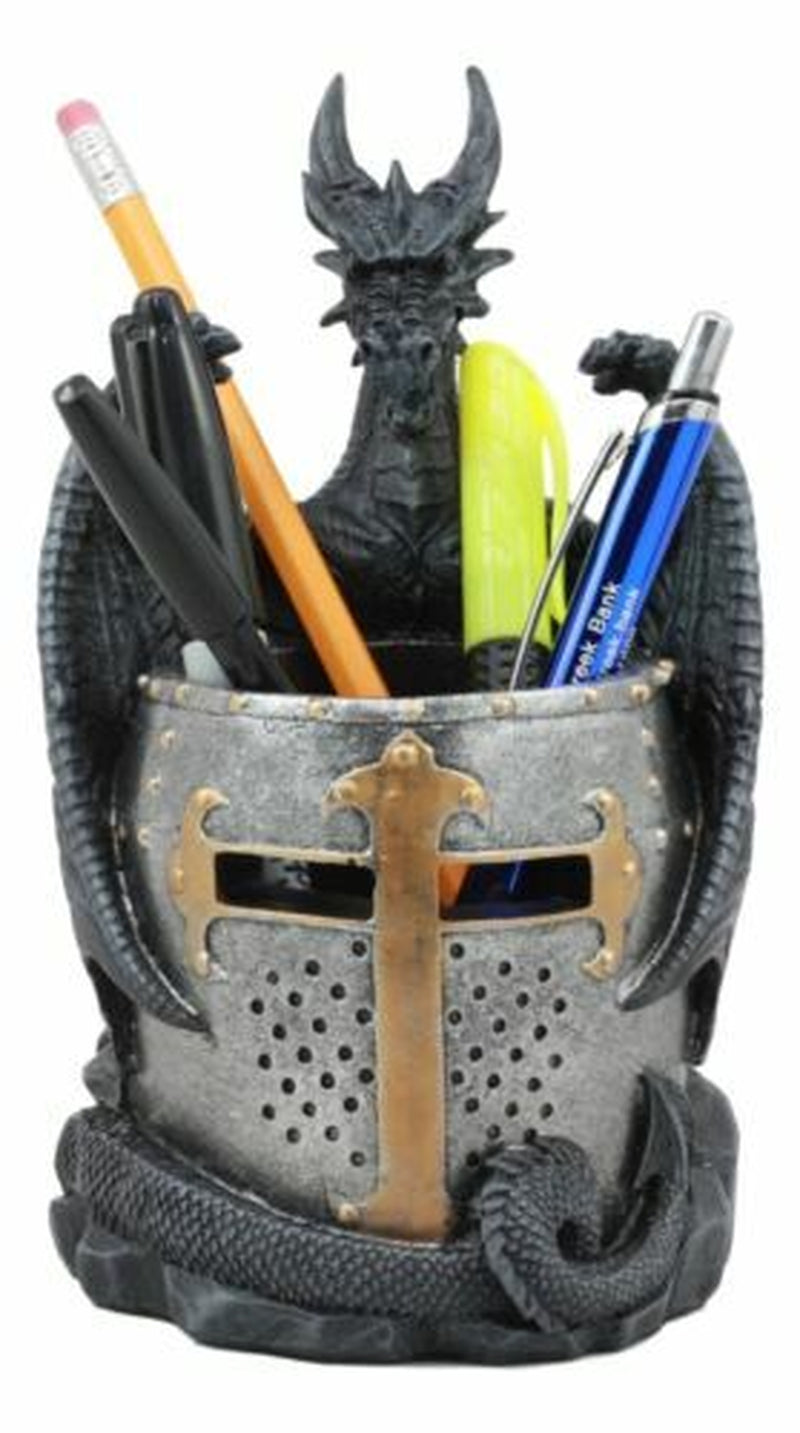 Ebros Fantasy Saint George Dragon Guarding Medieval Knight Helmet Stationery