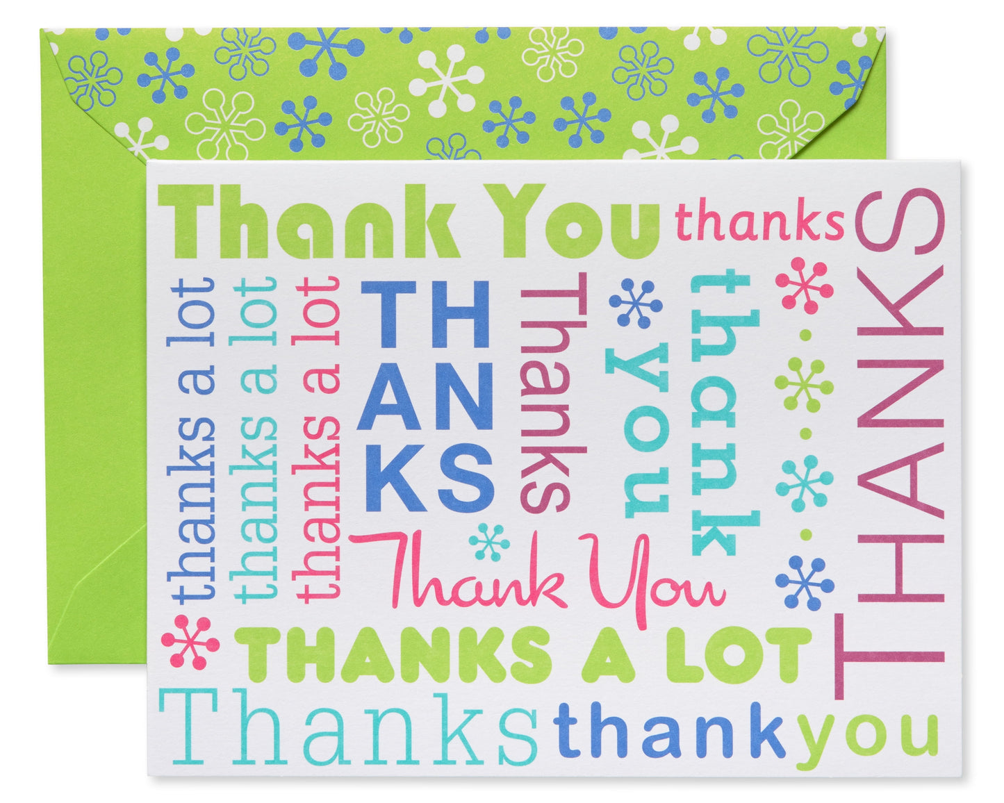 Thank You Cards with Envelopes, Multicolored Script (50-Count)