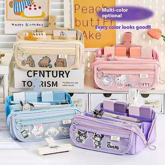 Large Capacity Pencil Case for Schoolgirls - High-Value Stationery Box, Multifunctional Stationery Bag, Ideal for School Supplie