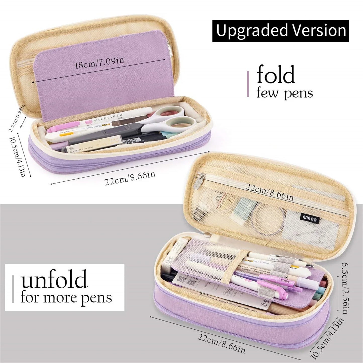 Canvas Big Capacity Pencil Case Organizer