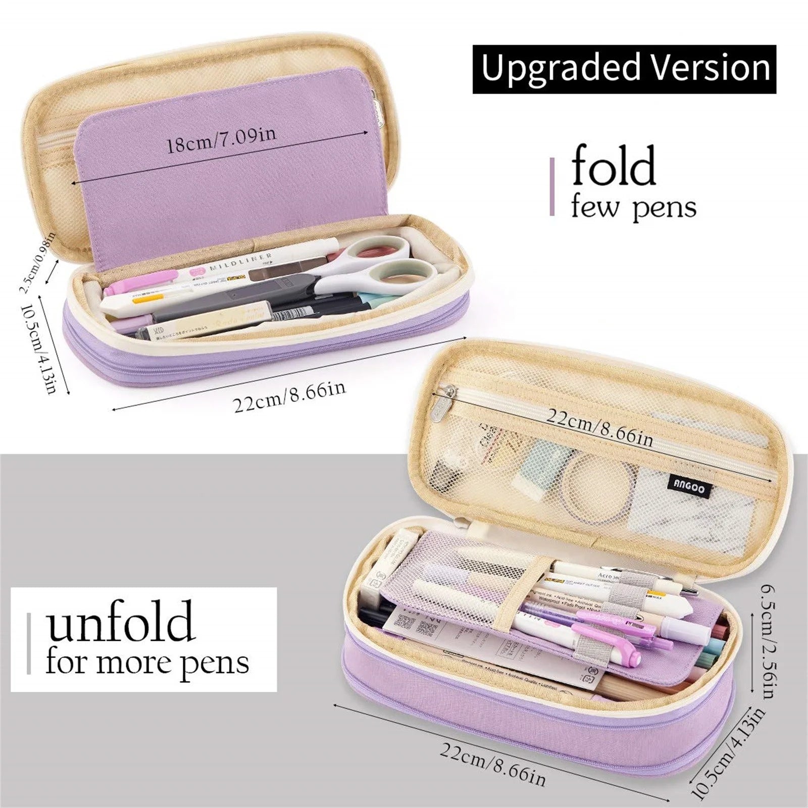 Canvas Big Capacity Pencil Case Organizer