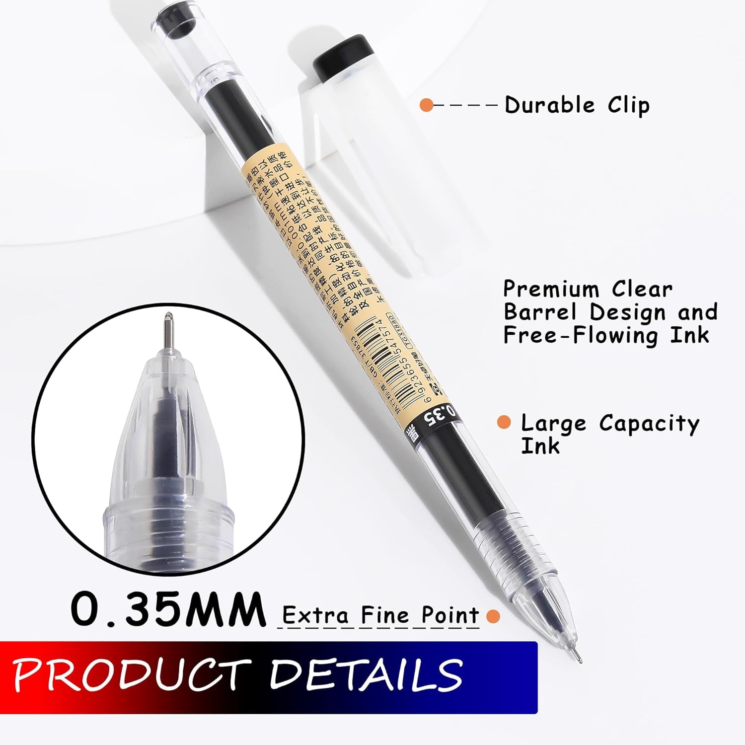 RIANCY Japanese Pens Gel Pens Ballpoint Liquid Ink Rollerball Black Gel Ink Pens
