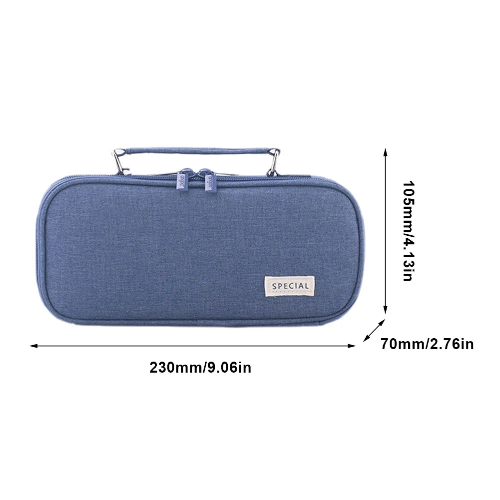 Pencil Bag Multifunctional Pencil Pouch with Handle Travel Simple Stationery Bag with Compartment Art Tool & Sketch Storage Box