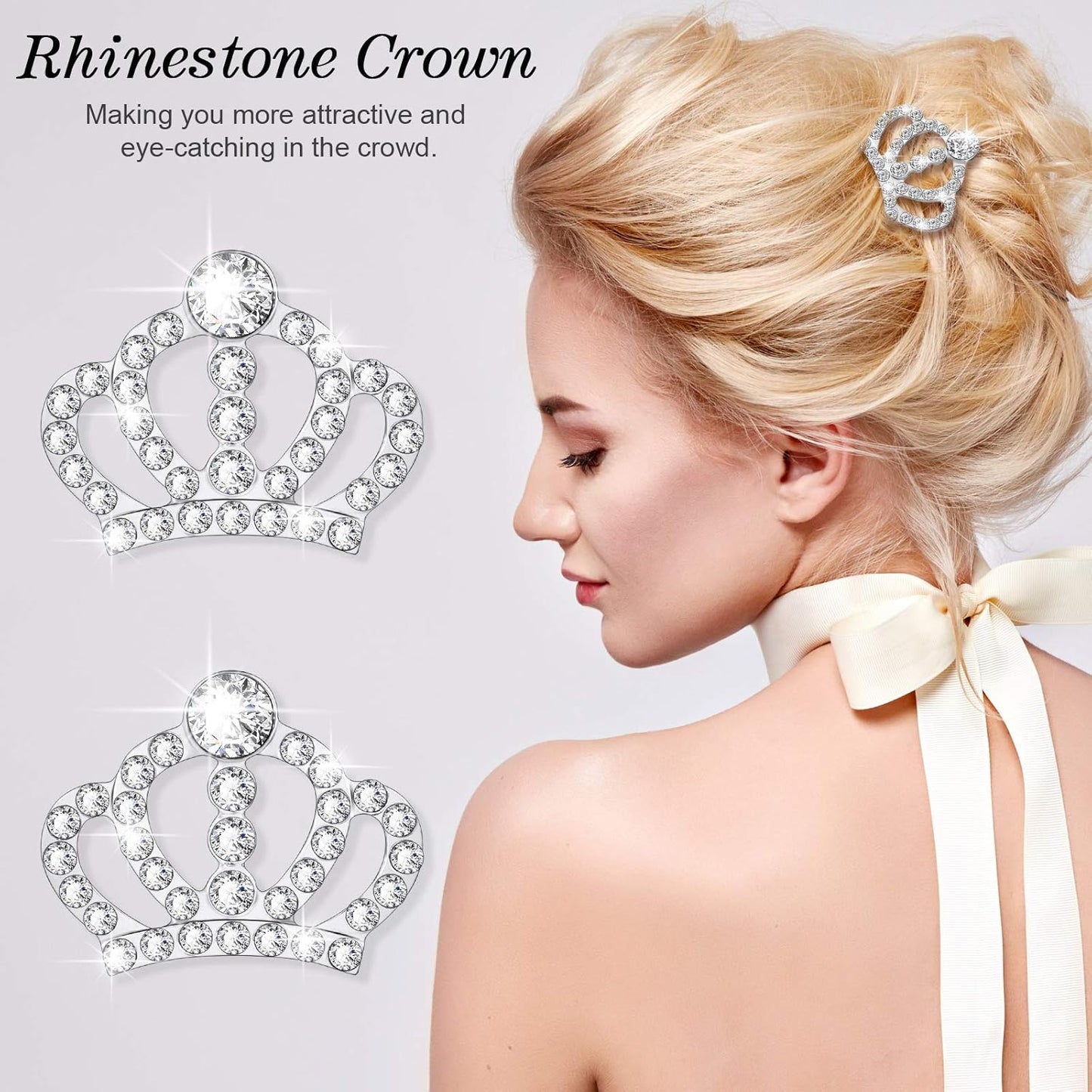 Crystal Rhinestone Crown Embellishments Rhinestone Embellishments Flatback Crystal Accessory for DIY Crafts Jewelry Making Phone Back Shell Wedding Decoration and Present Decoration(12 Pieces)